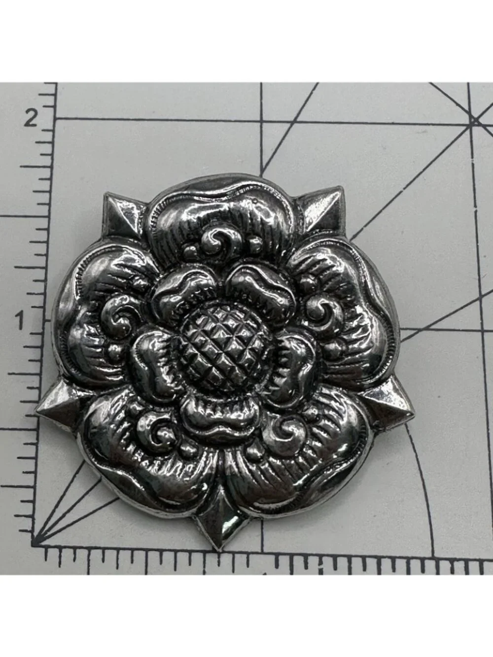 The Rose Of Trondheim Norway Pendant Signed F Morken 925 Sterling Silver Large